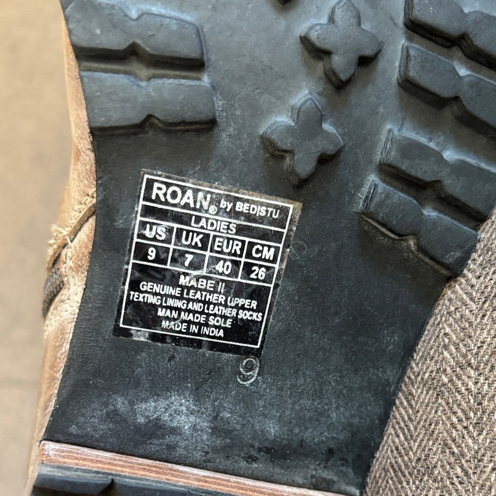Roan Brown Leather Combat Boots - Picture 4 of 4